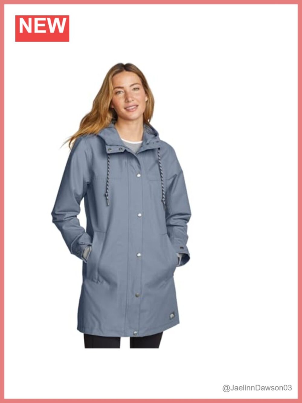 Waterproof Hooded Rain Parka Seam-Sealed Breathable Snap Front